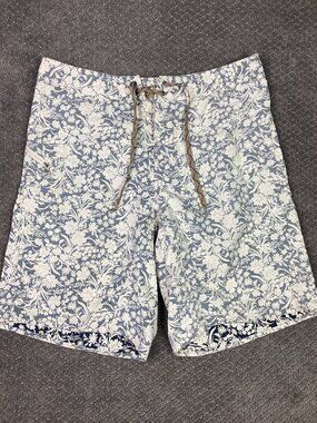 Patagonia Board Shorts Boardshorts Men's 33 Gray White Wavefarer II Swim Trunks